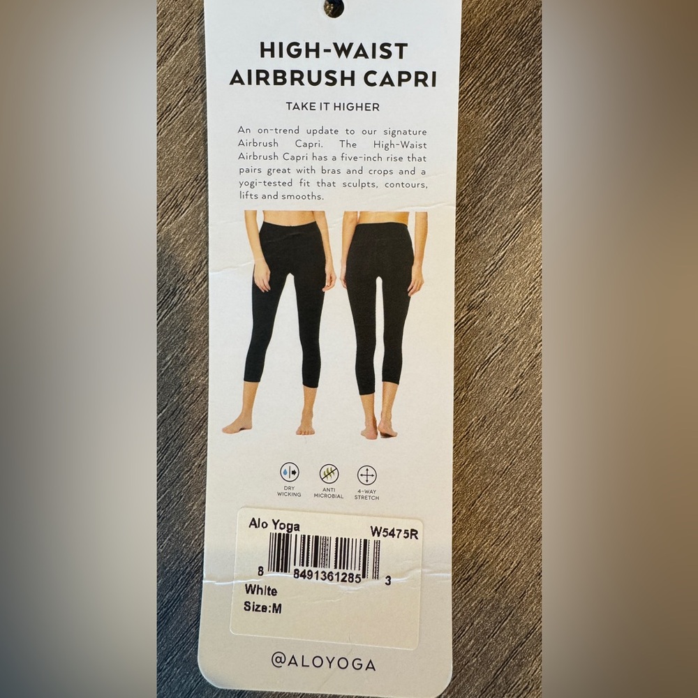 ALO Yoga High-Waist Airbrush Capri Leggings. White. Medium. NWT! - Picture 2 of 8